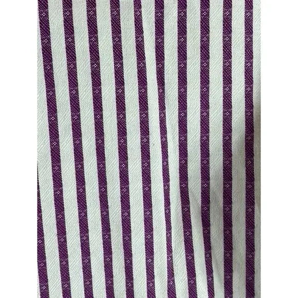 ROBERT GRAHAM Men's White/Burgundy Striped Knowledge Wisdom Truth Shirt SZ 17